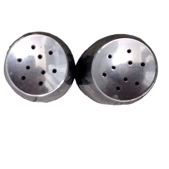 Georgian Vintage Salt And Pepper Shakers Dark Ruby With Silver Tops - Picture 6 of 6